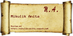 Mikulik Anita névjegykártya